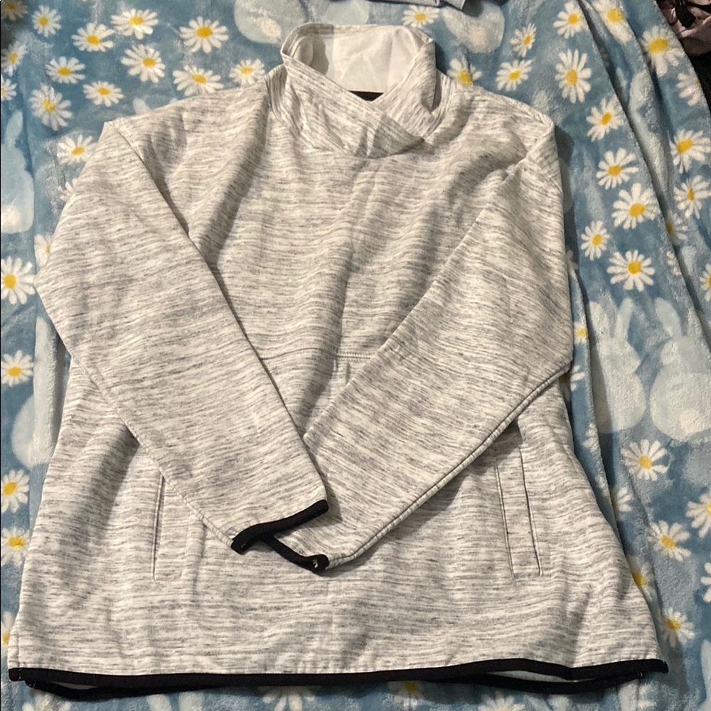 Gray High-Neck Pullover Sweater